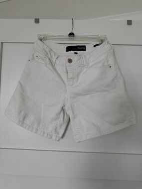 THORN White Cotton Bermuda Shorts for Women